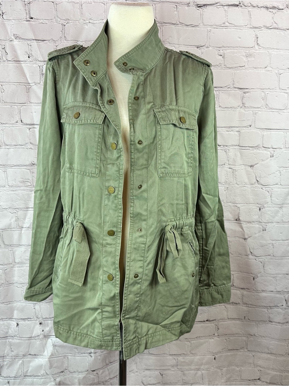 LOFT Utility Jacket Drawstring Waist women S military grunge layering streetwear